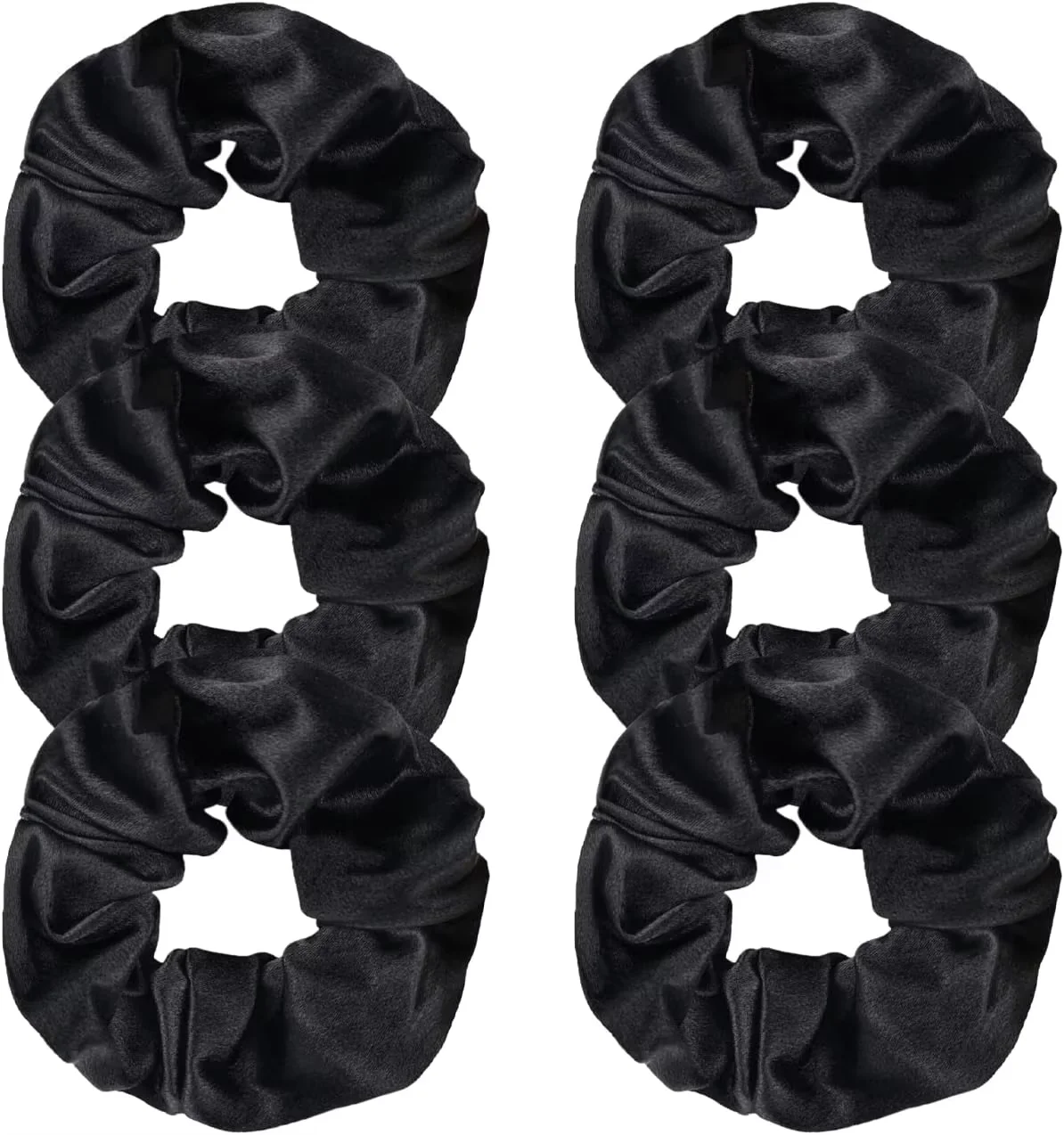 6 Pcs 새틴 Scrunchies 탄성 헤어 밴드 새틴/벨벳 헤어 타이 Frizz 방지 폴리 테일 홀더 용 새틴 헤어 Scrunchies,