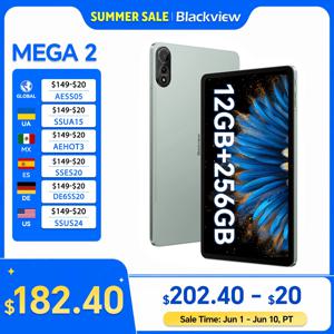 Blackview MEGA 2 태블릿 PC, 12 인치 2K FHD + 디스플레이, Unisoc T615, 12GB + 12GB RAM, 256GB ROM, 9000mAh 배터리, 16MP, 안드로이드 15, 4G 태블릿