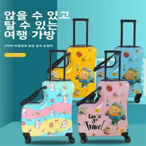 어린이용 캐리어 가방 (시트 및 바퀴 포함) 만화 캐릭터 여행 가방 남아 여아 공용 휠 캐리어 트렌디 폴리에스터