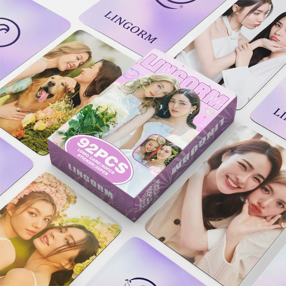 92 & 124 Pcs 태국 드라마 우리 LingOrm 레이저 Lomo 카드 Ling & Orm 캐릭터 HD 포토 카드 스티커 포함
