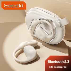 Toocki EJ15 오픈 이어 이어 후크 무선 이어폰 블루투스 5.3 방수 헤드셋 3D 스테레오 투명 헤드폰 야외 스포츠