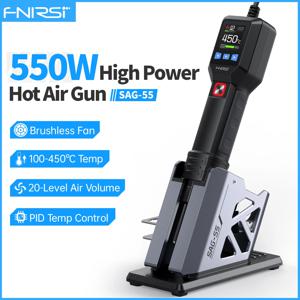 FNIRSI SAG-55 마이크로 핫 에어 건 550W 스탠드 BGA 재 작업 LCD 디지털 헤어 드라이어 용접 수리 도구 용 납땜 히트 건