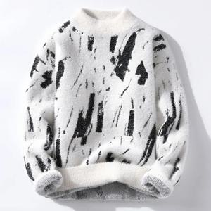 가을 겨울 패션 패치 워크 니트 스웨터 남자 젊은 활력 streetwear 니트 풀오버 남성 슬림 맞는 y2k 스웨터 탑스