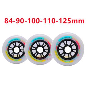 6Pcs 8Pcs 84mm 스피드 스케이트 휠 90/100/110/125mm 85A 인라인 스케이트 휠 전문 도로 롤러 스케이트 휠 PU 휠