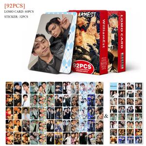    92개/세트 태국 스타 윌리엄 에스트 레이저 로모 카드 - 드라마 CP 윌리엄 & 에스트 홀로그램 포토카드 (스티커 포함)