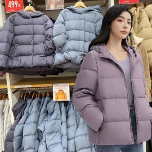 경량 화이트 오리 다운 재킷 여성 후드 슬림 피트 퍼퍼 퍼퍼 코트 여성 겨울 패션 겉옷 пальто женское JK-069