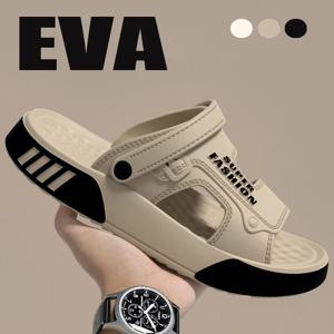남성 슬리퍼 여름 EVA 부드러운 밑창 플랫폼 슬라이드 샌들 실내 야외 워킹 비치 슈즈 플립플랍 남성 홈 슈즈