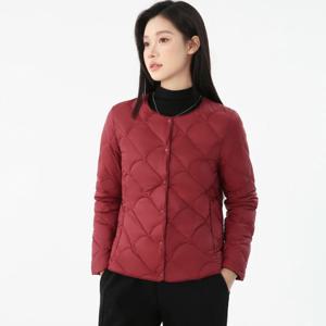 고급 초경량 여성용 오리털 재킷, 다운 누출 없음, 체크무늬 부드러운 원단 안감 코트 여성용