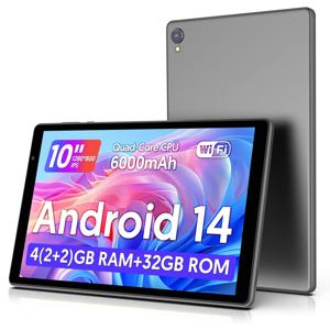 최신 안드로이드 14 태블릿, 10인치 태블릿, 쿼드코어 프로세서, 5G 와이파이, 4GB ROM + 32GB RAM, 1280*800 해상도, 6000mAh 배터리