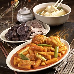 대구 신천동 떡볶이 250g 부산어묵 꼬치 380g 우리모두 찻순대 1kg 한국식 냉동 간식