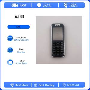 리퍼비시된 오리지널 6233 싱글심 언락 GSM 900/1800 휴대폰 러시아어 아랍어 히브리어 키보드 핀란드 제조