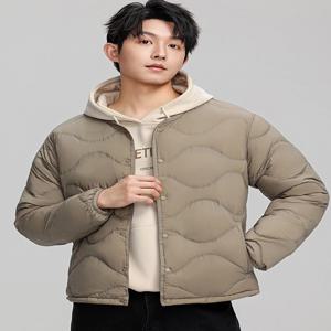 남성용 따뜻한 안감 초경량 90% 화이트 덕 다운 재킷 남성용 방풍 버튼 중간 레이어 재킷