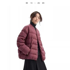 경량 구스다운 재킷, 여성용 숏코트, 칼라리스 다용도 따뜻한 이너 레이어, 겨울용