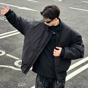 겨울 따뜻한 코튼 파일럿 재킷 남성 캐주얼 스탠드 칼라 두꺼운 아우터웨어 십대를 위한 스타일리시하고 다재다능한 클린핏 스타일