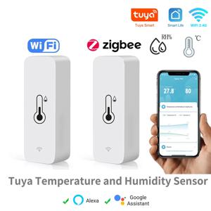 Tuya Zigbee/WiFi 온도 습도 센서 스마트 라이프와 호환되는 홈 연결 온도계 Alexa Google Assistant