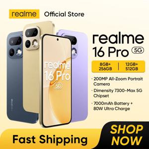 [신제품 출시] realme 16 Pro 5G 스마트폰 200MP 카메라 7000mAh 배터리 80W 충전 6.78인치 144Hz 6500니트 AMOLED 디스플레이 IP69 NFC