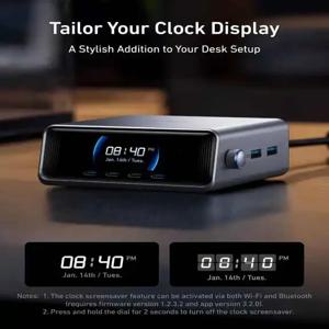 TLF Anker Prime 250W GaN 충전기 프라임 USB C 충전 스테이션, 초고속 6포트, 2.26인치 LCD 디스플레이 및 스마트 컨트롤 다이얼