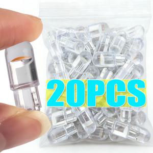 10PCS T10 LED 전구 12V COB 유리 하우징 방수 웨지 램프 자동 인테리어 캐노피 독서 전구 자동차 액세서리