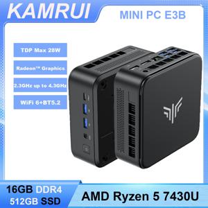 카므루이 미니 PC AMD R7 7730U V2748 16GB 램 512GB M.2 SSD 트리플 4K 데스크탑 컴퓨터 소형 PC WiFi6 윈도우11 프로 가정 사무실 게임용