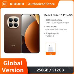 샤오미 레드미 노트 15 프로+ 5G 글로벌 버전 스냅드래곤 휴대폰 ®   7세대 4 NFC 6.83인치 CrystalRes AMOLED 디스플레이 6500mAh