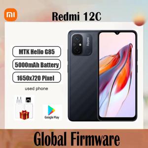 샤오미 정품 레드미 12C 스마트폰 글로벌 펌웨어 5000mAh 배터리 옥타코어 50MP 6.71인치 4G 중고폰