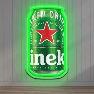 빈티지 맥주 캔 네온사인 사실적인 LED 조명 바 펍 맨케이브 홈데코 레트로 인더스트리얼 벽 장식 맥주 애호가를 위한 선물