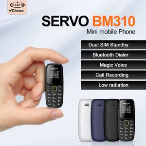 SERVO BM310 슈퍼 미니 휴대폰 2G GSM 듀얼 SIM 블루투스 다이얼러 통화 녹음 매직 보이스 작은 버튼 백업 휴대폰