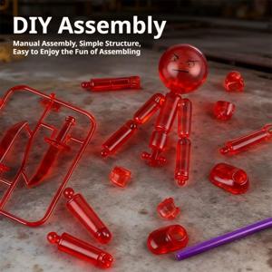 3D 프린팅 관절형 액션 피규어 DIY 조립식 움직이는 로봇 빨간색 반투명 장난감 모델 선물