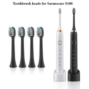 Sarmocare S100 초음파 음파 전동 칫솔 칫솔 헤드용 4pc 전동 칫솔 헤드 교체품