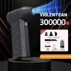 터보 제트 팬 160000RPM 브러시리스 블로워, 강력한 전기식 에어 블로워, 진공 청소기, 휴대용 먼지 제거기, 강력한 바람, 눈 제거 기능