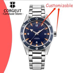 커스텀 로고 DIY 41mm NH35 무브먼트 사파이어 글래스 세라믹 베젤 20bar 방수 다이버 스포츠 오토매틱 야광 남성용 시계