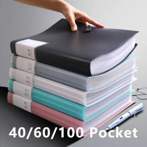 A4 디스플레이 종이 파일 폴더 40/60/100 포켓 문서 정리함(스냅 클로저 포함) 사무실 학교 문구류