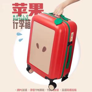 그린 애플 & 레드 애플 디자인 여행 가방 20인치 24인치 기내용 캐리어, TSA 잠금장치, 튼튼하고 조용한 바퀴 포함 |   유니스