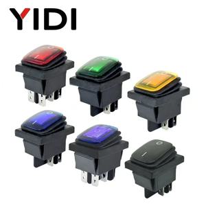 250VAC KCD4 201 203 방수 로커 스위치 DPST 4핀 ON OFF 12V 220V LED 6핀 ON OFF DPDT 보트/해양/자동차용 로커 스위치
