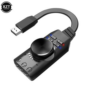 7.1 채널 PUBG 게임용 외부 USB 컴퓨터 게임 사운드 카드 외부 오디오 카드 3.5mm USB 어댑터 플러그 앤 플레이 PC 노트북
