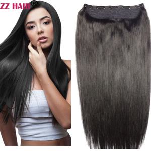 ZZHAIR 클립인 100% 브라질 인간 레미 헤어 익스텐션 16