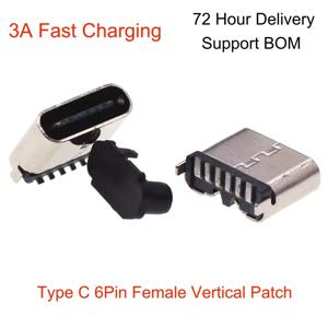 전기 완구용 USB 커넥터, 소형 팬, 헤드폰 충전 포트, C타입, 6 핀 암 USB 3.1, 3A 고전류 고속 충전
