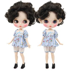 ICY DBS Blyth 인형 1/6 장난감 흰색 피부 조인트 바디 bjd 검은 머리 매트 얼굴 눈썹 맞춤 인형 30cm