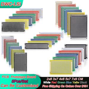 5 개/대 6 색 PCB 보드 프로토 타입 보드 2x8cm 3x7cm 4x6cm 5x7cm 7x9cm 양면 회로 기판 DIY 전자 키트