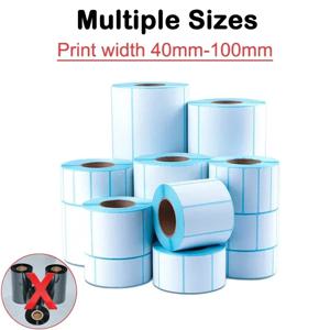 1 롤 폭 40/50/60/70/80/90/100mm 자체 접착 스티커 배송 열 라벨 바코드 탄소 밴드 필요 없음