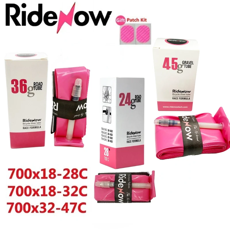 RideNow TPU 자전거 내부 튜브 700C 700x18 23 25 28 32 35 37 40 47C 초경량 자갈 타이어 MTB 자전거 29x1.5 1.75 TPU 내부 튜브