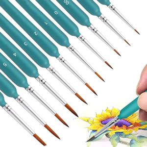 11/22pcs 소형 페인트 브러쉬 아트 페인팅 브러쉬 족제비 헤어 페인트 브러시 구 아슈 수채화 오일 페인트 아티스트 손으로 그린