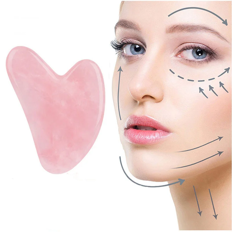 Gua Sha 보드 아름다운 마사지 밀랍 긁기 마사지 스크레이퍼 얼굴 목 마사지 천연 옥 돌 Gua Sha 마사지 보드 도구