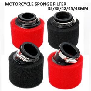 검정색과 빨간색 폼 에어 필터 35mm 38mm 42mm 45mm 48mm 스폰지 클리너 오토바이 스쿠터 먼지 핏 자전거 오토바이