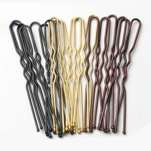 50pcs 여자 여자 U 모양의 머리핀 롤빵 금속 미용 바비 신부 핀 자용 살롱 헤어 스타일링 도구 U 클립 5cm