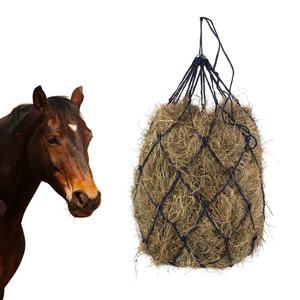 Haylage Net 내구성 말 관리 제품 작은 구멍이 있는 건초 그물 Haynet 장비 느린 피드 건초 피더 말용 그물 가방