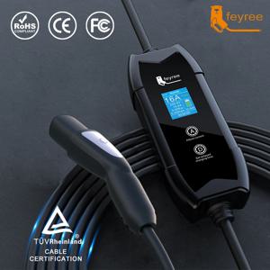 페이리 EV 충전기 휴대용 3.5kW 테슬라 NACS 충전 플러그 1.8인치 LCD 화면, 지연 충전 일정 설정 기능 포함 테슬라 차량용 충전소