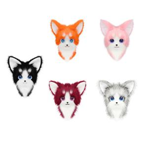 할로윈 코스프레 파티를위한 동물 모피 Fursuit 머리 마스크 봉제 고양이 폭스 마스크 의상 소품