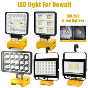 5200LM 휴대용 48W LED 작업등 무선 작업등 조절 가능한 베이스 충전식 LED 플러드 라이트 디월트용 배터리 미포함