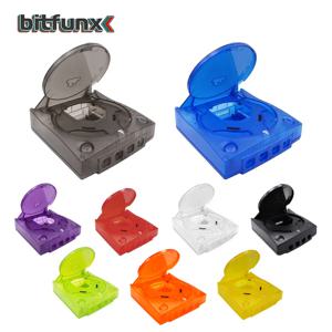 SEGA Dreamcast DC 레트로 비디오 게임 콘솔 투명 상자 용 Bitfunx 교체 플라스틱 쉘 반투명 케이스